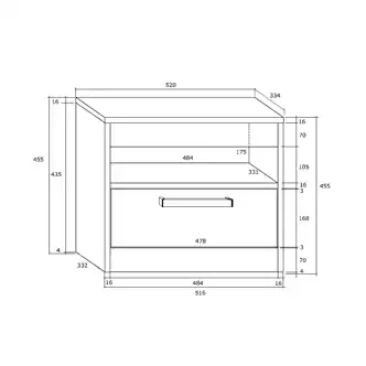 Noční stolek GATTON, craft zlatý/craft bílý