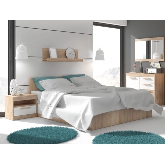 Noční stolek GATTON, dub sonoma/bílý lesk, 5 let záruka