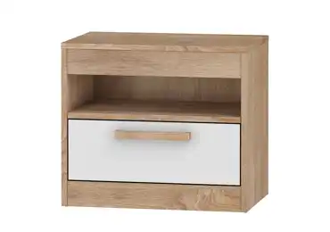 Noční stolek GATTON, dub sonoma/bílý lesk
