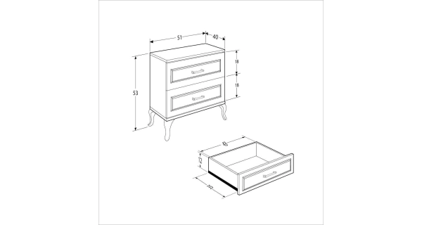 Noční stolek GRAVEN, bílá DOPRODEJ