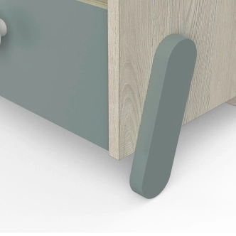 Noční stolek GWANG, dub topanga/zelená