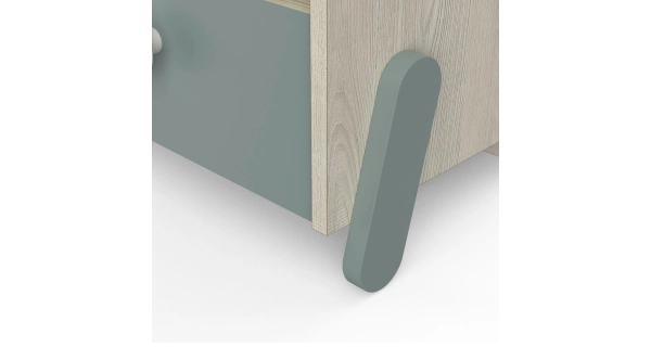 Noční stolek GWANG, dub topanga/zelená