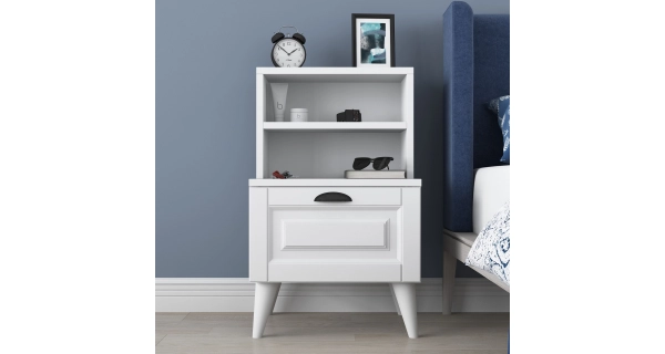 Noční stolek HELNOR, bílá