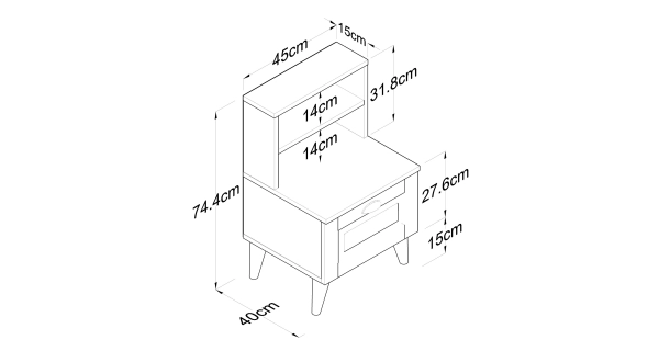 Noční stolek HELNOR, bílá