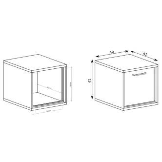 Noční stolek IPPOLITO, dub hickory