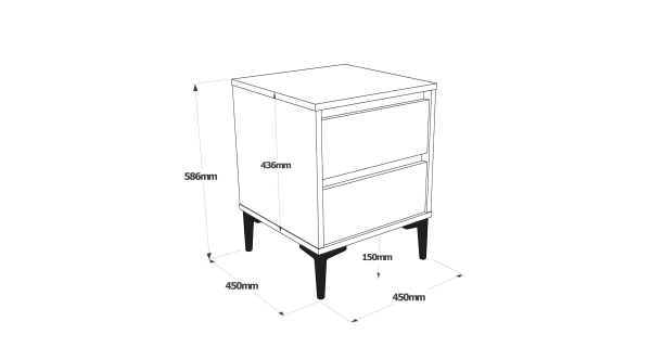 Noční stolek JERLAN, vlašský ořech/antracit