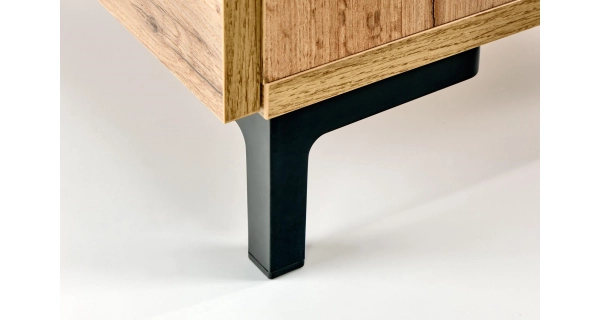 Noční stolek JERSEY, dub wotan/černý