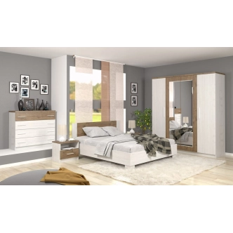 Noční stolek KABIR - 2 ks, borovice andersen/dub april