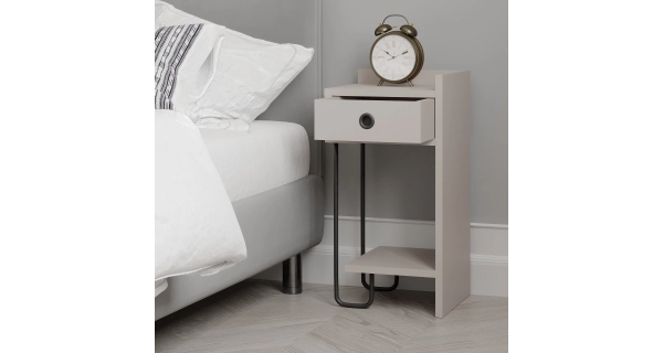 Noční stolek LINMEN, varianta pravá, světlá mocha