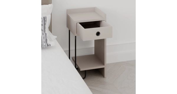 Noční stolek LINMEN, varianta pravá, světlá mocha