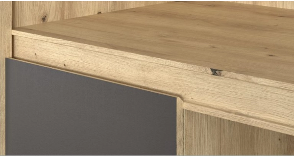 Noční stolek MALAITA - 2 kusy, dub artisan/šedá