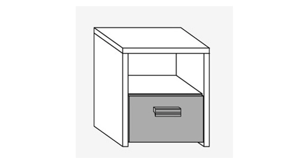 Noční stolek NELLORE, craft bílý/grafit, 5 let záruka