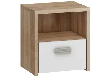 Noční stolek NELLORE, dub sonoma/bílá