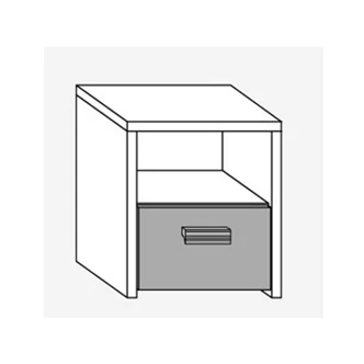 Noční stolek NELLORE, dub sonoma/fialová