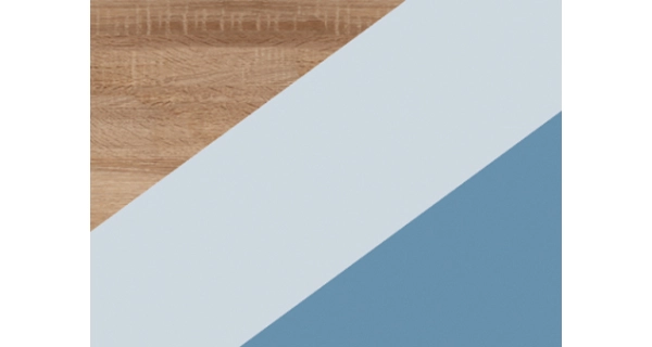 Noční stolek NELLORE, dub sonoma/modrá, 5 let záruka