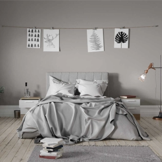 Noční stolek NORICE, italský dub/bílá DOPRODEJ