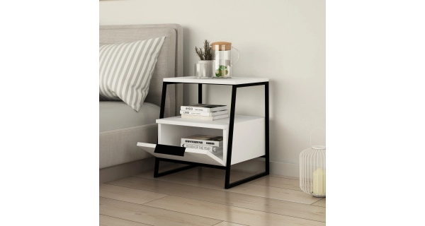 Noční stolek POLITO, bílá