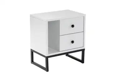 Noční stolek POLSAR, bílá/černá