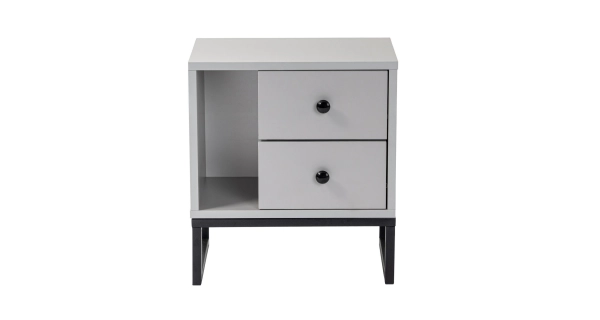 Noční stolek POLSAR, šedá/černá