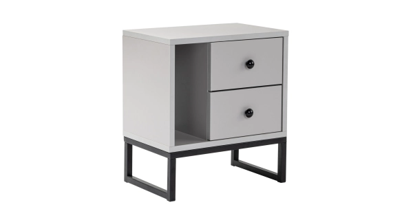 Noční stolek POLSAR, šedá/černá