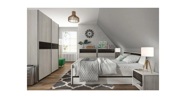 Noční stolek TABURNO, modřín sibiu/borovice Larico, 5 let záruka