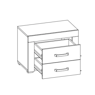 Noční stolek TILIFOLIA, dub kraft zlatý/vanilka