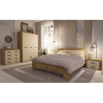 Noční stolek TILIFOLIA, dub kraft zlatý/vanilka