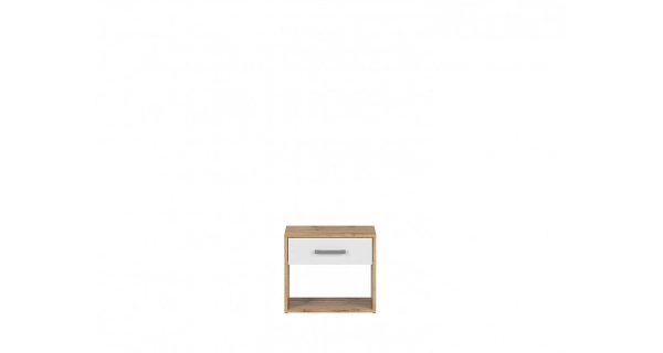 Noční stolek UNGERIA, dub wotan/bílý mat