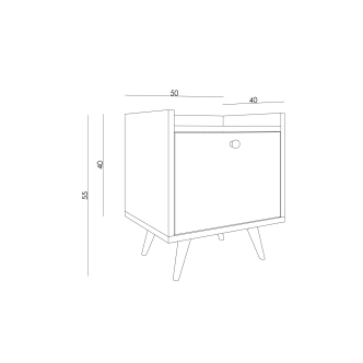 Noční stolek VALFIR, mramor