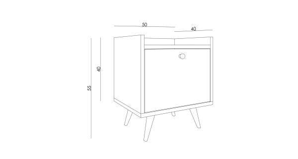Noční stolek VALFIR, mramor