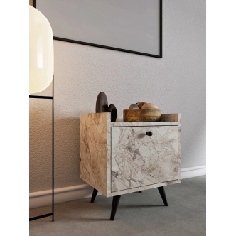 Noční stolek VALFIR, mramor