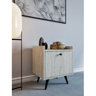 Noční stolek VALFIR, travertin