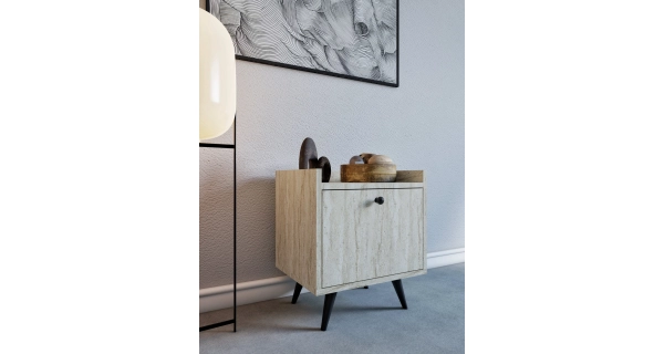 Noční stolek VALFIR, travertin