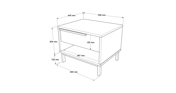 Noční stolek VELVON, bílá