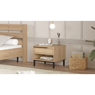 Noční stolek VELVON, vlašský ořech/dub