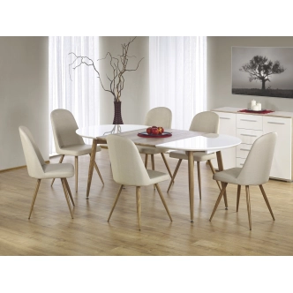 NUSAKAN rozkládací stůl, bílá/dub medový