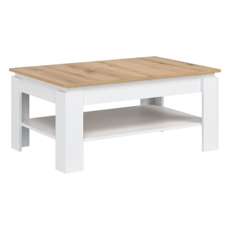 Obdelníkový konferenční stůl BORROMEO, bílá/dub evoke