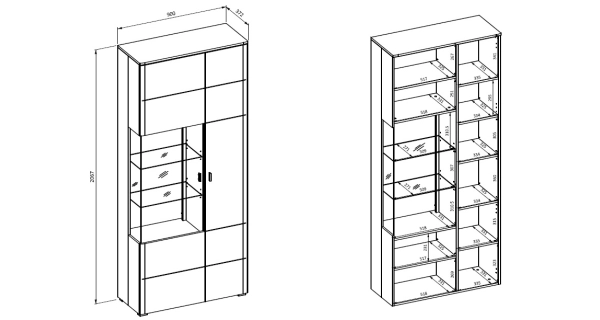 Obývací pokoj ANISE, dub coast evoke/světle šedá