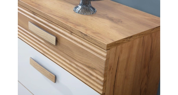 Obývací pokoj ANTIOPE 2, dub craft zlatý/bílá alpský lesk 