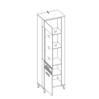 Obývací pokoj ANTIOPE 2, dub craft zlatý/bílá alpský lesk 