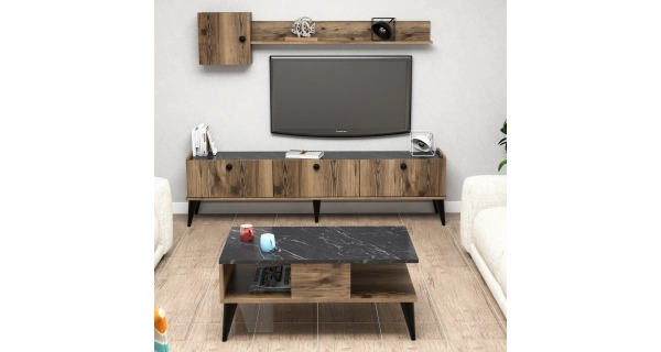 Obývací pokoj BELLONA, vlašský ořech/mramor