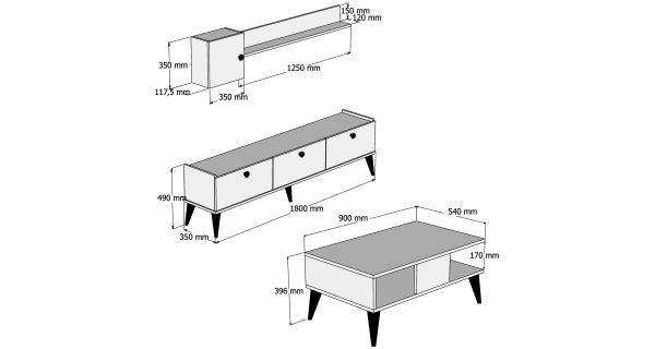 Obývací pokoj BELLONA, vlašský ořech/mramor