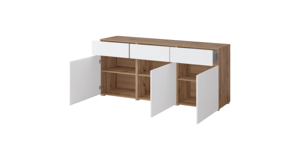 Obývací pokoj BONIFACIO, dub wotan/bílá