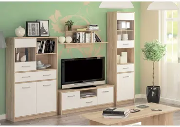 Obývací pokoj CHACALTAYA, dub sonoma/bílý mat