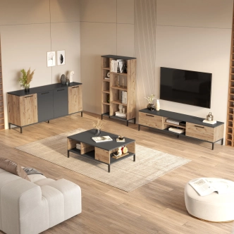 Obývací pokoj CLEMENTIA, atlantská borovice/antracit