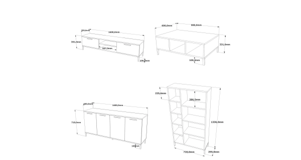 Obývací pokoj CLEMENTIA, atlantská borovice/antracit