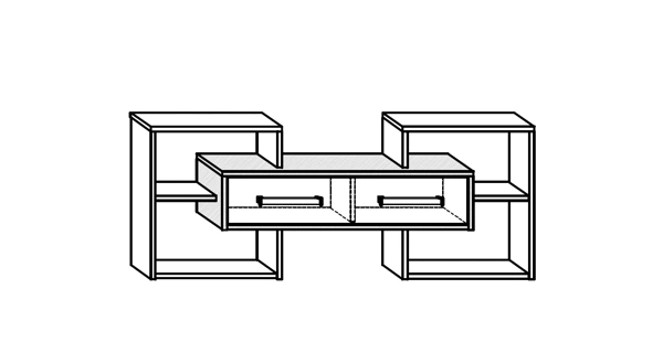 Obývací pokoj DORINDA 2, dub burgundský/bílá