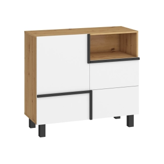 Obývací pokoj DZENGAL 3, dub artisan/bílá, 5 let záruka