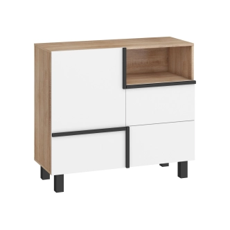 Obývací pokoj DZENGAL 3, dub sonoma/bílá, 5 let záruka