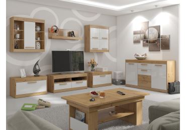 Obývací pokoj GATTON 1, dub artisan/bílý lesk